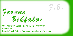 ferenc bikfalvi business card